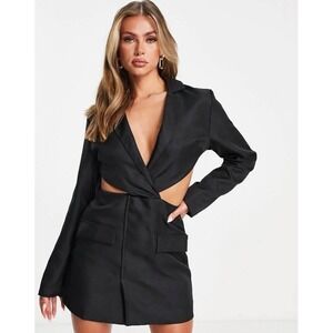 Missy Empire Size 2 Blazer Dress Cut Out Front Exclusive Bratz Club Black